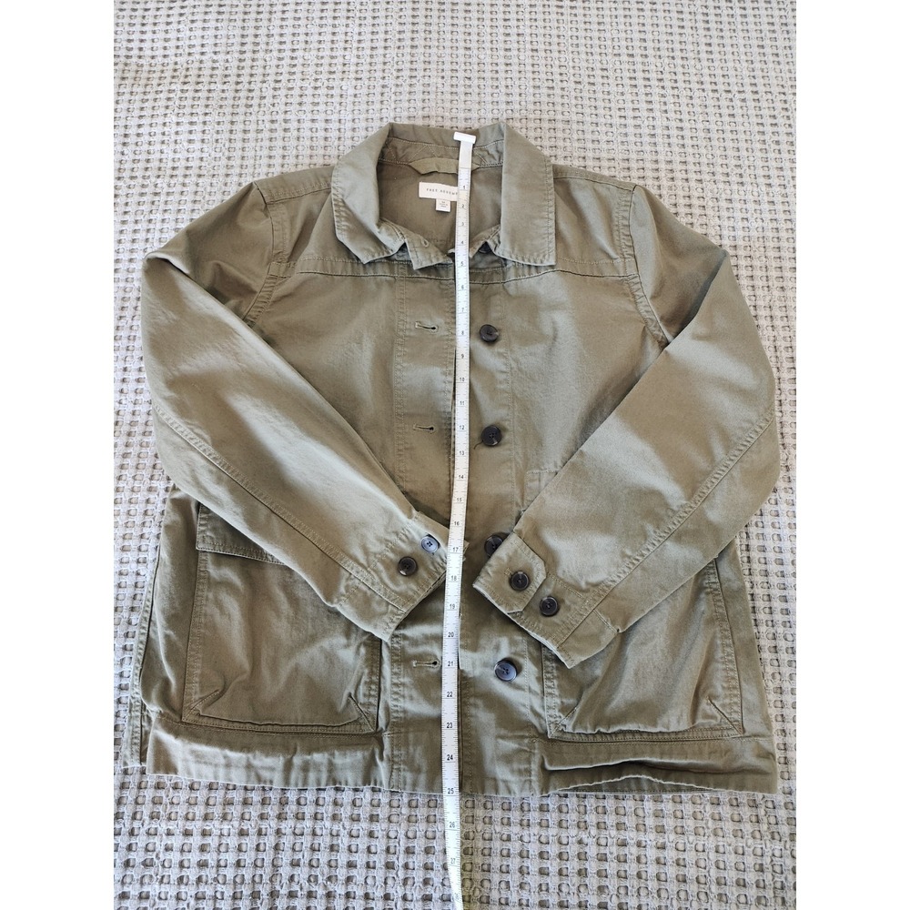 Free Assembly Womens M Green Utility‎ Button Jacket 100% Cotton Workwear (006) - Picture 3 of 7